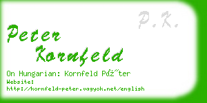 peter kornfeld business card